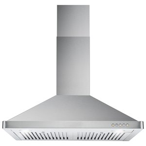 Cosmo Wall Mount Range Hood - Ultra Quiet - 380 CFM - 30-in - Stainless Steel