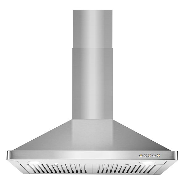 Cosmo 30-in 380 CFM Vista Collection Ducted Wall Mount Range Hood w/ Button Controls and LED Lights - Stainless Steel