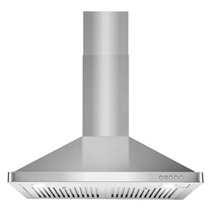 Cosmo 30-in 380 CFM Vista Collection Ducted Wall Mount Range Hood w/ Button Controls and LED Lights - Stainless Steel