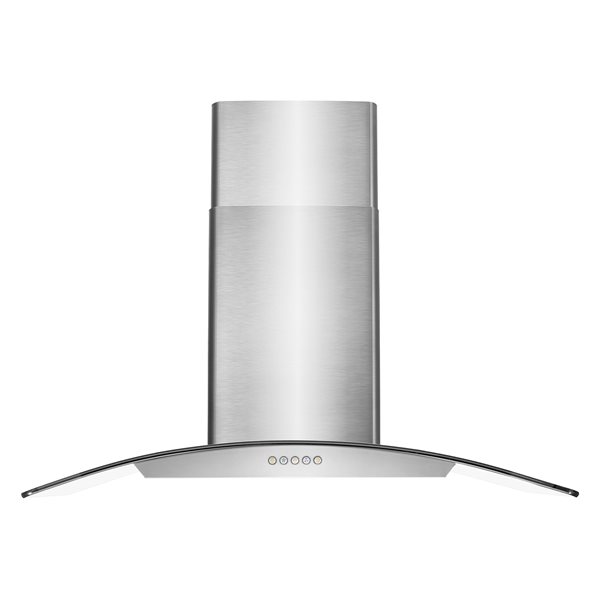 Cosmo 36-in 380 CFM Vista Collection Ducted Wall Mount Range Hood w/ Button Controls and LED Lights - Stainless Steel