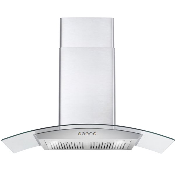 Cosmo 30-in 380-CFM Ductless Stainless Steel Wall-Mounted Range Hood with  Charcoal Filter
