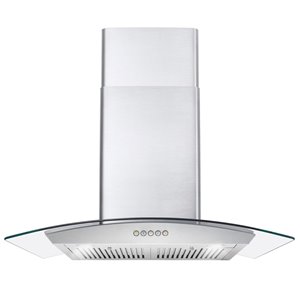 Cosmo Wall Mount Range Hood - 380 CFM - 30-in - Stainless Steel