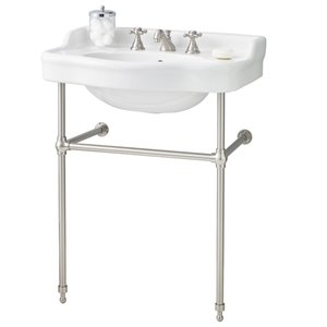 Cheviot Antique Console Bathroom Sink - 28-in - White/Brushed Nickel