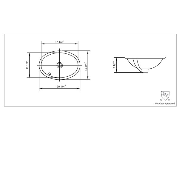 Cheviot Undermount Bathroom Sink - 20.25-in - White
