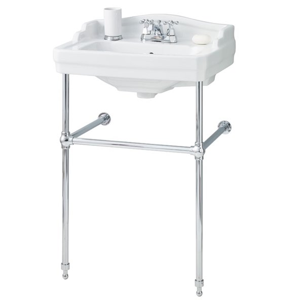 Cheviot Essex Console Bathroom Sink - Vitreous China - 24-in - White/Chrome