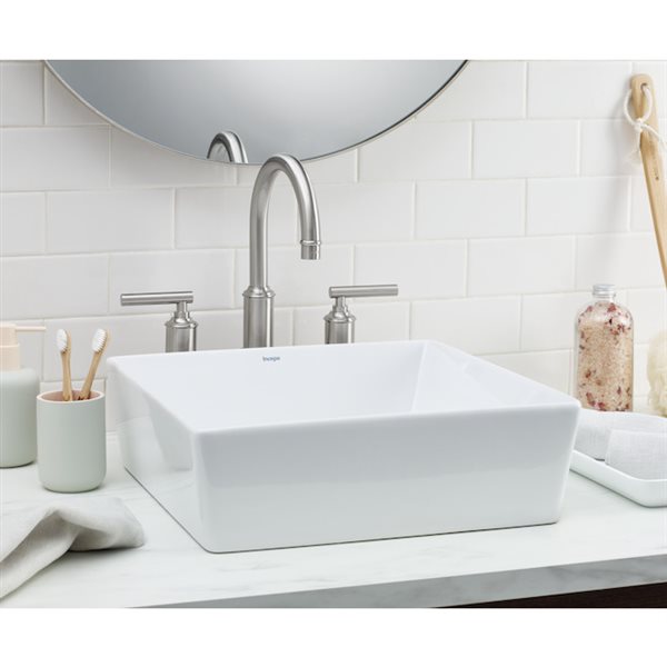 Cheviot Flex Vessel Bathroom Sink - 15-in - White