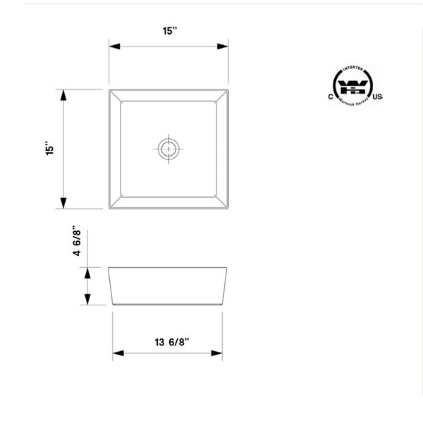 Cheviot Flex Vessel Bathroom Sink - 15-in - White