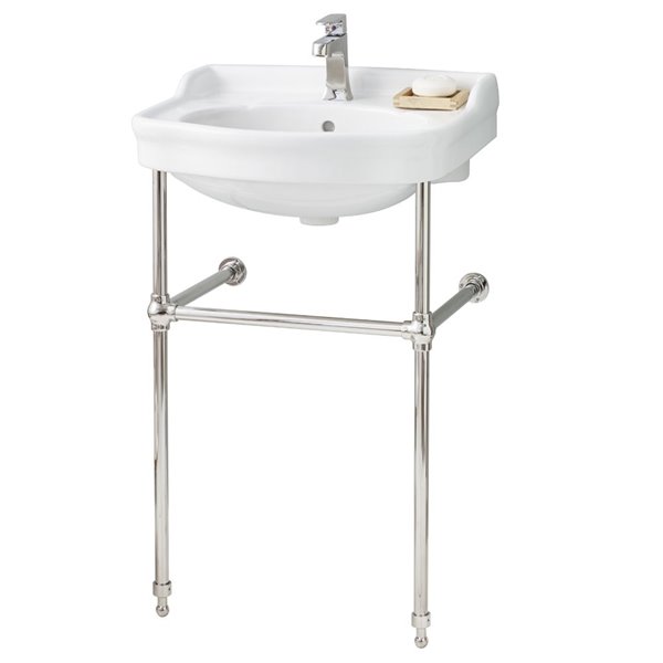 Cheviot Antique Console Bathroom Sink 22.50in White/Polished