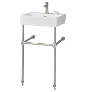 Cheviot Nuo Console Bathroom Sink - 19.75-in - White/Brushed Nickel