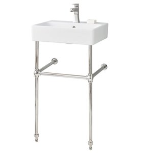 Cheviot Nuo Console Bathroom Sink - 19.75-in - White/Polished Nickel