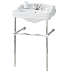 Cheviot Essex Console Bathroom Sink - 24-in - White/Polished Nickel