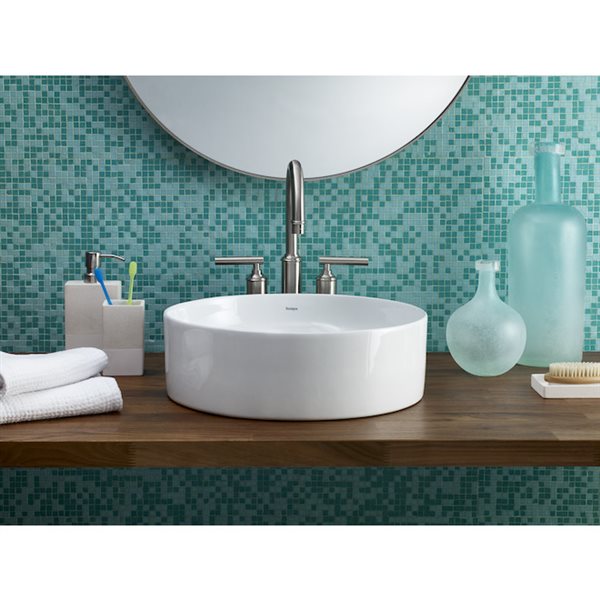 Cheviot Flow Vessel Bathroom Sink - 15.25-in - White