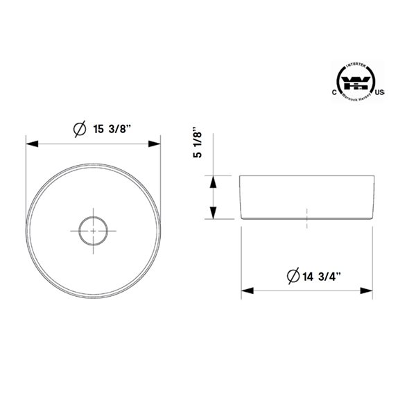 Cheviot Flow Vessel Bathroom Sink - 15.25-in - White