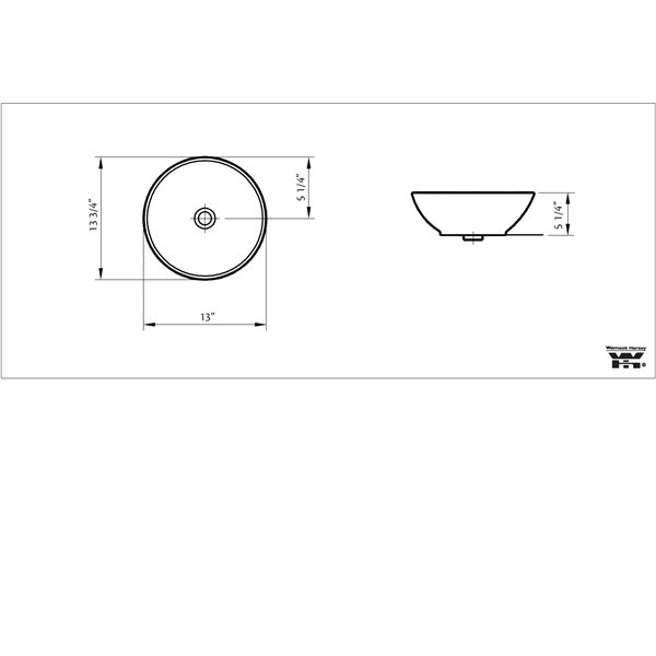 Cheviot Water Vessel Bathroom Sink - 13.75-in - White