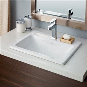 Cheviot Manhattan Drop-In Bathroom Sink - 21.63-in - White