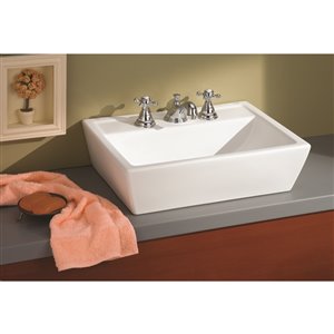 Cheviot Sentire Vessel Bathroom Sink - 18-in - White