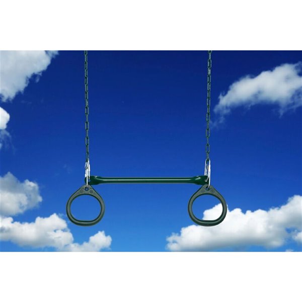 Creative Cedar Designs Circular Ring Trapeze Bar for exterior playset -  Green