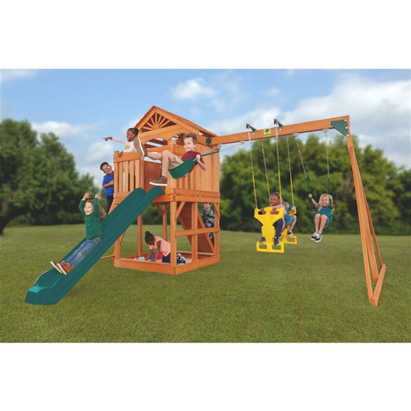 Creative Cedar Designs Timber Valley Playset -  Green