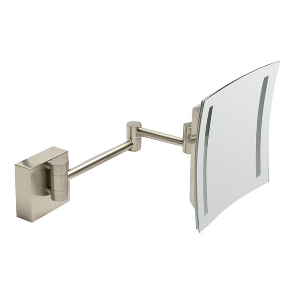 Image of Alfi Brand | Wall Mount Cosmetic Mirror With LED Light - 5X Magnify - 8-In - Brushed Brass | Rona
