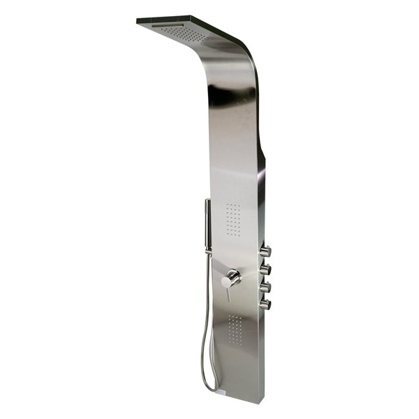 ALFI brand Shower Panel System with 2 Body Sprays - Rain Shower Head - Brushed Stainless Steel