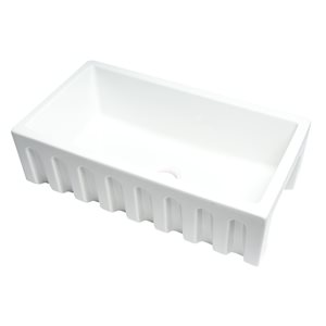 ALFI brand Apron Front/Farmhouse Kitchen Sink - Single Bowl - 33.13-in x 18.13-in - White