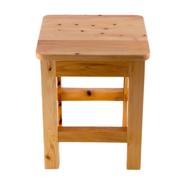 ALFI brand Bathroom Square Stool - 9.88-in x 11.75-in - Cedar Wood