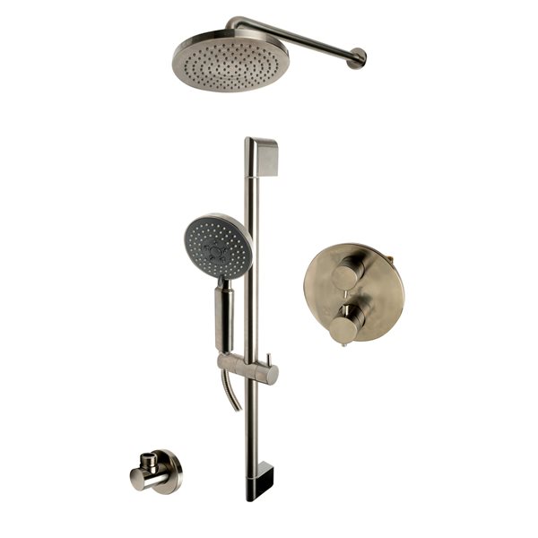 ALFI brand Thermostatic Shower Bar System with Diverter - Brushed Nickel