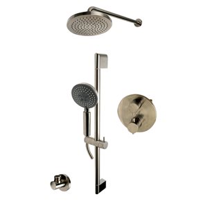 ALFI brand Thermostatic Shower Bar System with Diverter - Brushed Nickel