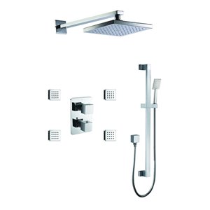 ALFI brand Thermostatic Shower Bar System with Body Sprays - Polished Chrome