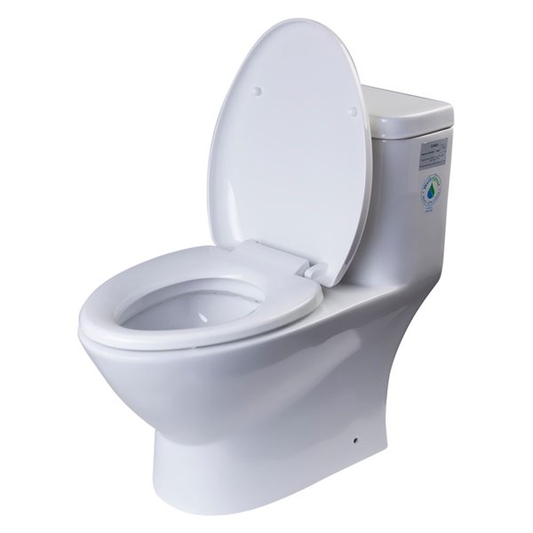 EAGO Slow-Close Toilet Seat for Elongated Toilet - Plastic - 18.5-in x 15-in - White