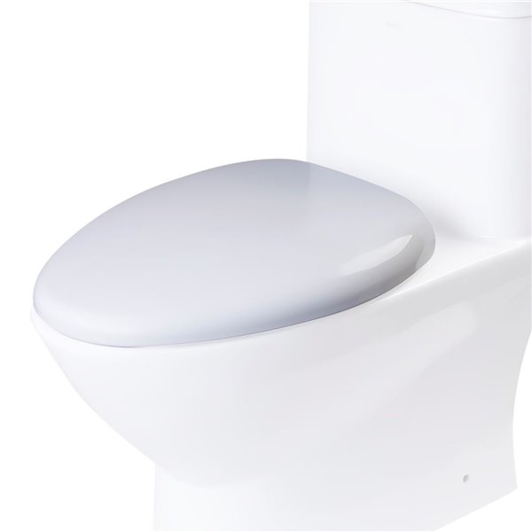 EAGO Slow Close Toilet Seat for Elongated Toilet Plastic 18.5 in x 15 in White