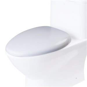 EAGO Slow-Close Toilet Seat for Elongated Toilet - Plastic - 18.5-in x 15-in - White