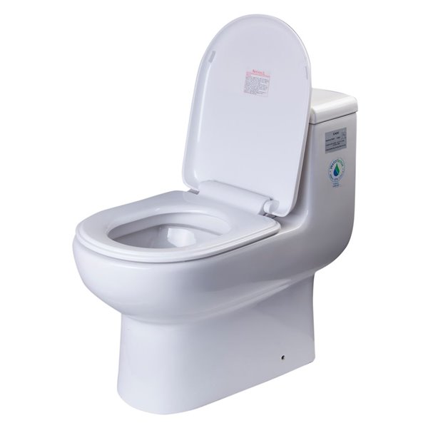 EAGO Slow-Close Toilet Seat for Elongated Toilet - Plastic - 18.5-in x 14.75-in - White
