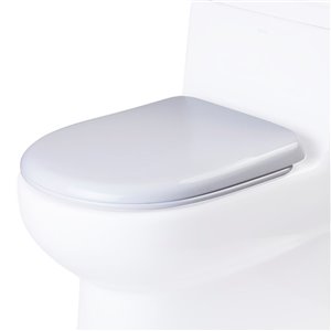 EAGO Slow-Close Toilet Seat for Elongated Toilet - Plastic - 18.5-in x 14.75-in - White