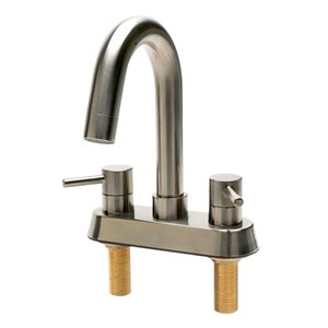ALFI Brand Centerset Bathroom Sink Faucet - 2-Handle - 4-in - Brushed Nickel