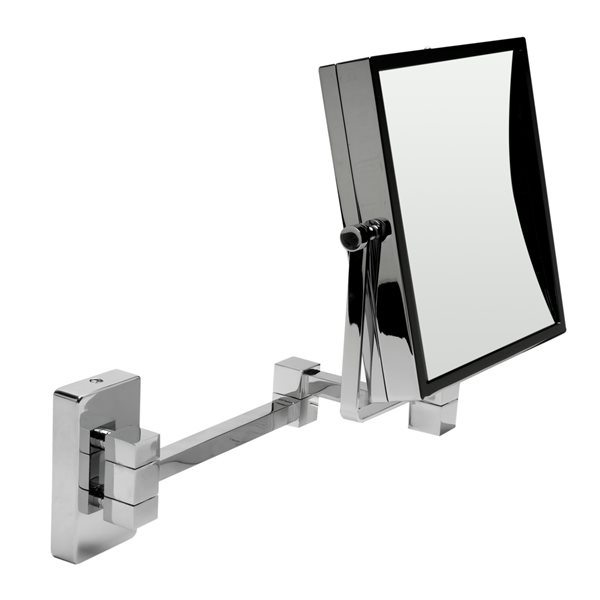 ALFI brand Wall Mount Cosmetic Mirror - 5x Magnify - 8-in - Polished Brass