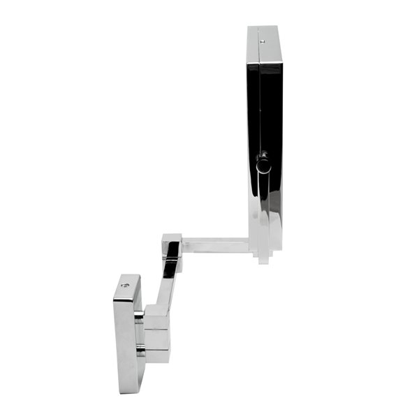 ALFI brand Wall Mount Cosmetic Mirror - 5x Magnify - 8-in - Polished Brass
