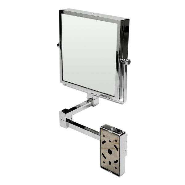 ALFI brand Wall Mount Cosmetic Mirror - 5x Magnify - 8-in - Polished Brass
