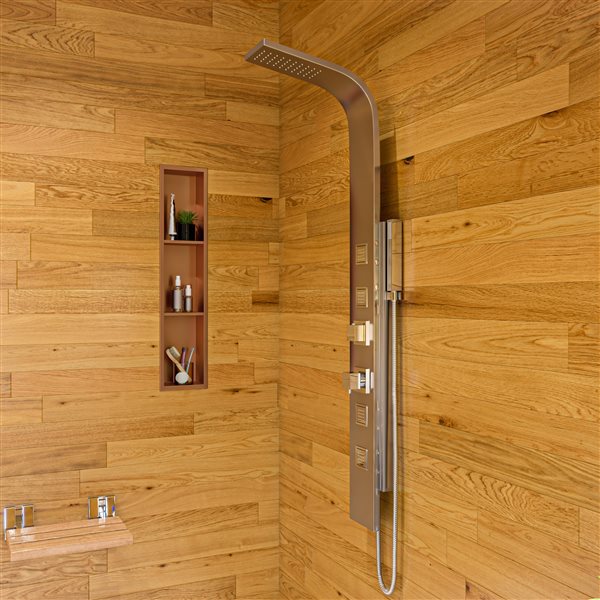 ALFI brand Shower Panel System with 4 Body Sprays - Brushed Stainless Steel
