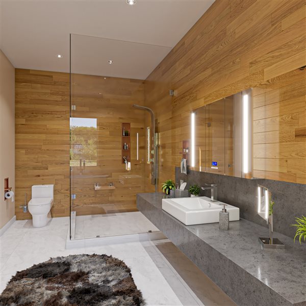 ALFI brand Shower Panel System with 4 Body Sprays - Brushed Stainless Steel