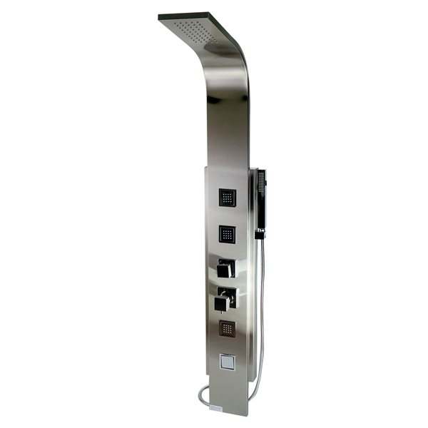 ALFI brand Shower Panel System with 4 Body Sprays - Brushed Stainless Steel