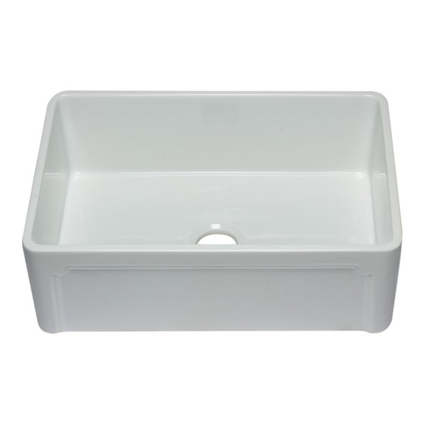 ALFI brand Apron Front/Farmhouse Kitchen Sink - Single Bowl - 29.75-in x 20.88-in - White