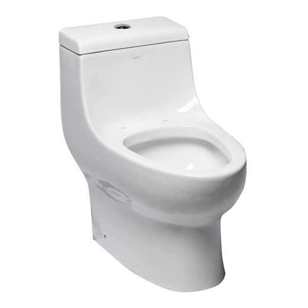 EAGO 1-Piece Toilet - Dual Flush - Standard Height - 15.75-in - White