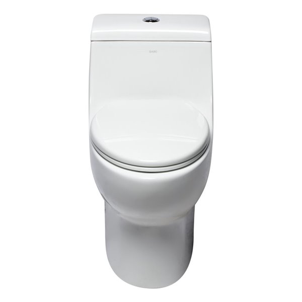 EAGO 1-Piece Toilet - Dual Flush - Standard Height - 15.75-in - White