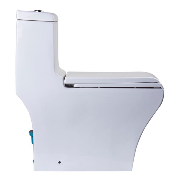 EAGO Slow-Close Toilet Seat for Elongated Toilet - Plastic - 18.25-in - White