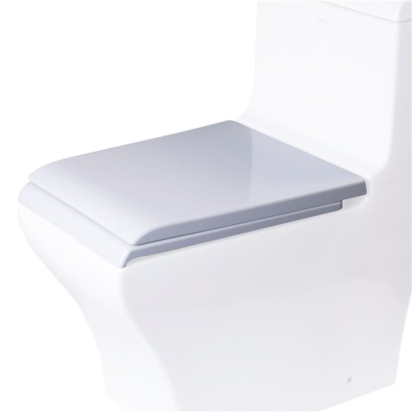 EAGO Slow-Close Toilet Seat for Elongated Toilet - Plastic - 18.25-in - White