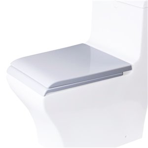 EAGO Slow-Close Toilet Seat for Elongated Toilet - Plastic - 18.25-in - White