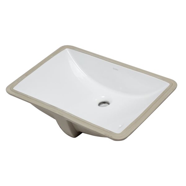 EAGO Undermount or Drop-In Rectangular Bathroom Sink - 22-in - White