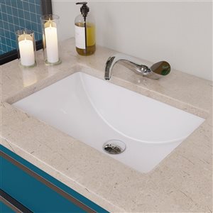 EAGO Undermount or Drop-In Rectangular Bathroom Sink - 22-in - White