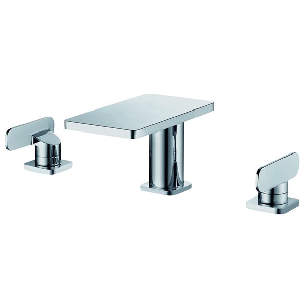 Image of Alfi Brand | Widespread Bathroom Sink Faucet, Single Lever - 8-In - Polished Chrome | Rona